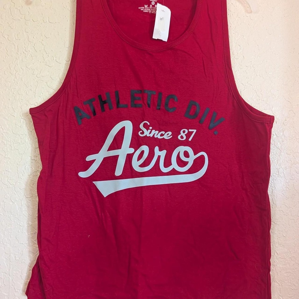 Aeropostale Mens Red Cotton Graphic Tank Top Athletic Div Since 87 Logo M